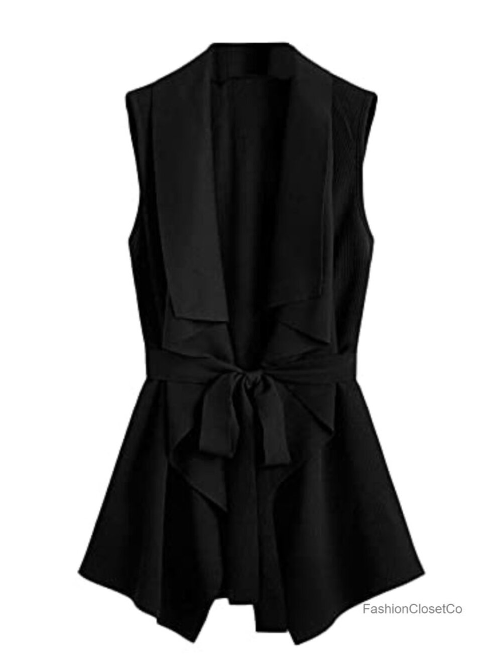 Women's Tie Front Sleeveless Sweater Vest Cardigan - Lightweight Open Front